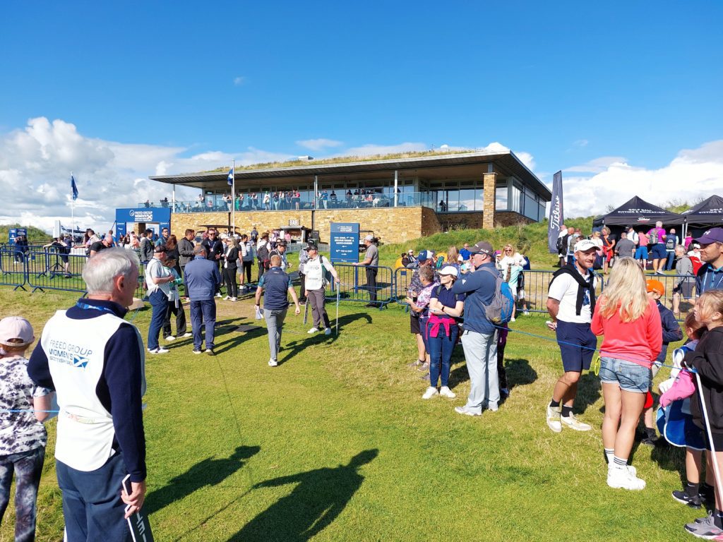 Lots of spectators enjoying the golf on final day of Women's Scottish Open at Dundonald Links, Ayrshire